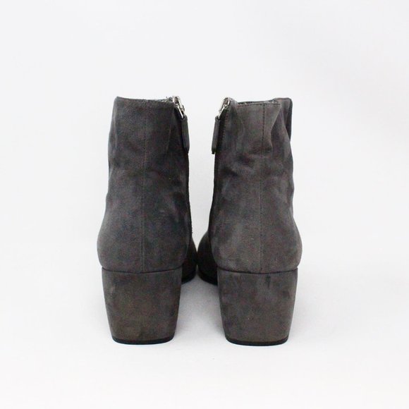 * ON SALE PRADA #36456 Grey Suede Heel Booties (US 8 EU 38) - Picture 7 of 9